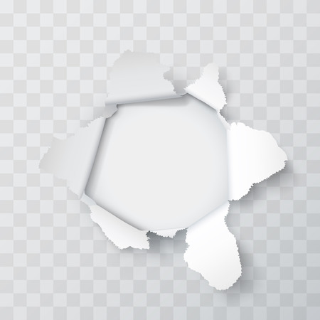 Explosion paper hole on the Transparent background. Vector illustrationの写真素材