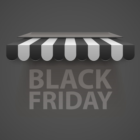 Black friday sale black and white awning background. Vector illustrationのイラスト素材