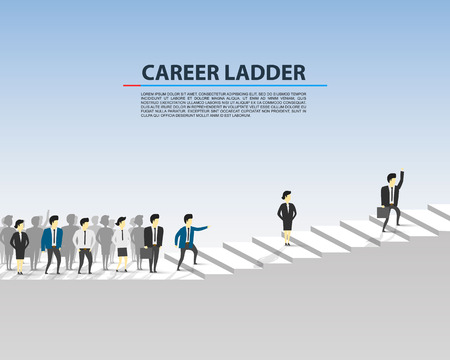 Career ladder business people on the white background. Vector illustrationのイラスト素材