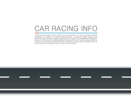 Paved path on the road, Curved road markings, Road leader info , Vector backgroundのイラスト素材