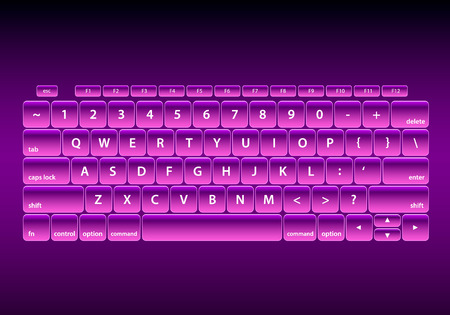 Black keyboard object on purple background . Vector illustrationのイラスト素材