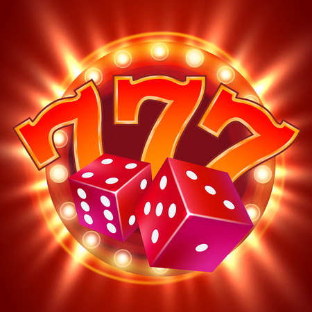 Dice vector design. Two dice casino gambling template concept. Casino backgroundのイラスト素材