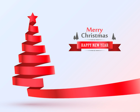 Christmas tree tape design banner. Vector illustrationのイラスト素材