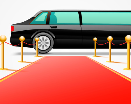 Red event carpet isolated on a white background. Vector illustrationの写真素材