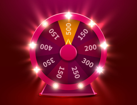 Wheel Of Fortune. Gamble chance leisure. Colorful gambling wheel. Jackpot prize concept background. Vector Illustrationのイラスト素材