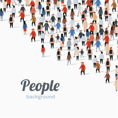 Large group of people on white background. People communication concept. Vector illustrationのイラスト素材