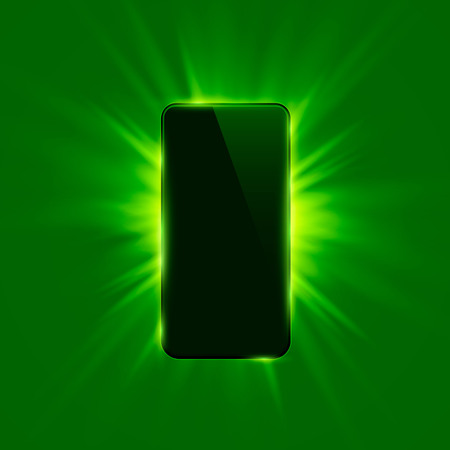Phone cover color design modern green background. Vector illustrationのイラスト素材