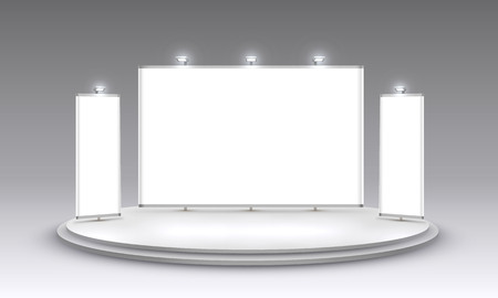 Scene show Podium for presentations on the white background. Vector illustrationのイラスト素材