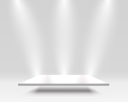 The square pedestal in gray colors, the presentation of the best. Vector illustrationのイラスト素材