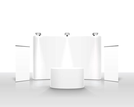 Scene show Podium for presentations on the white background. Vector illustrationのイラスト素材