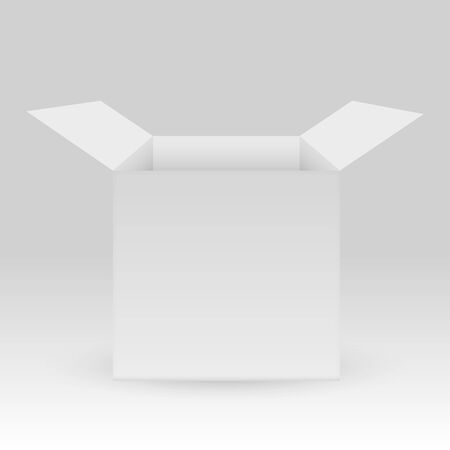 Blank open box isolated on white background. Vector illustrationのイラスト素材