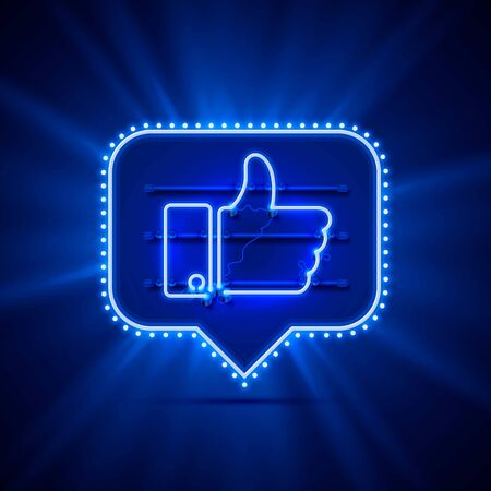 Neon sign color like. template design element.のイラスト素材