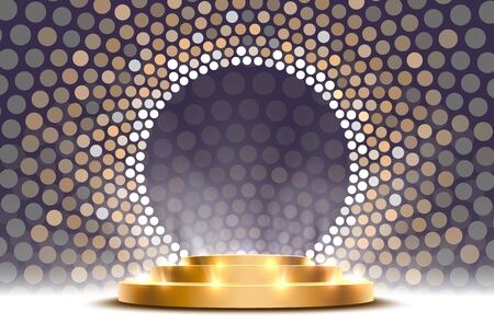 The gold podium is winner or popular on the gray background. Vector illustrationのイラスト素材