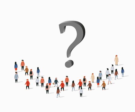 Group of people with question mark. Problem solving concept. Vector illustrationのイラスト素材