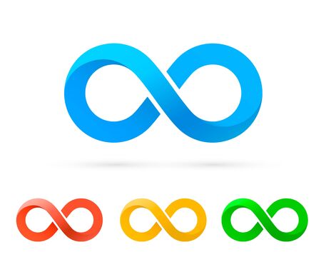 Symbol of infinity art info, color set collection. Vector Illustrationのイラスト素材