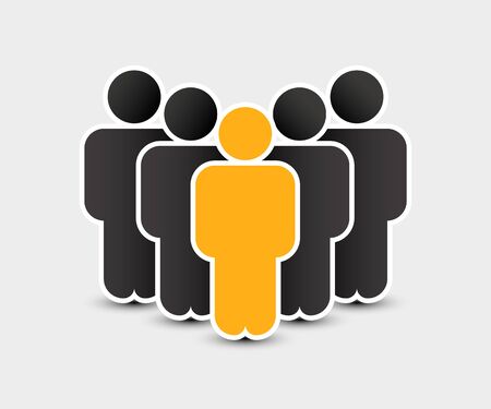 People icon in trendy flat style. Persons symbol for your infographics website design, logo. Crowd signs. Team or user group concept. Isolated on white background. Vector illustration.のイラスト素材