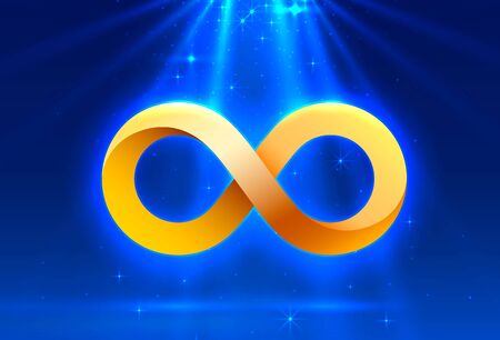 Symbol of infinity Electronic sign, technology network digital. Vector Illustrationのイラスト素材