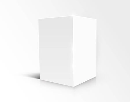 Blank white cube isolated on white background. Vector illustrationのイラスト素材