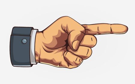 Arm pointing direction. Drawn forefinger. Clean vector illustration.のイラスト素材