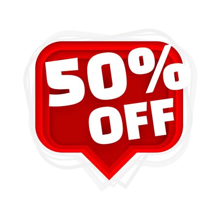 Banner 50 Off With Share Discount Percentage Vector Illustrationのイラスト 素材 ストックフォト 写真素材のstock Foto ストックドットフォト
