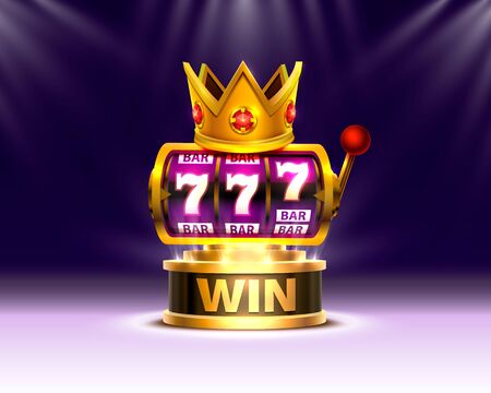 King slots 777 banner casino on the scene background. Vector illustrationのイラスト素材
