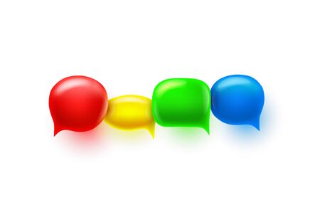 Chat sign colored information numbers, design element. Vector illustrationのイラスト素材