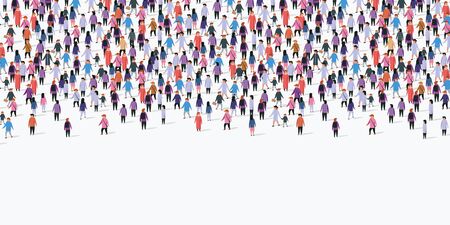 Large group of people on white background. People communication concept. Vector illustrationのイラスト素材