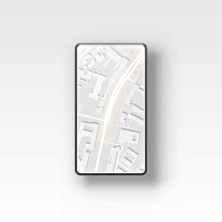 Phone gps navigation map compass, application city location. Vector illustrationのイラスト素材