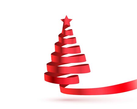 Christmas tree tape design banner, art decoration. Vector illustrationのイラスト素材
