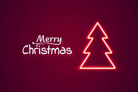 Neon Merry Christmas and happy new year, vector background, designのイラスト素材