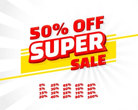 Super sale off shop new banner set collection, color red. Vector illustration