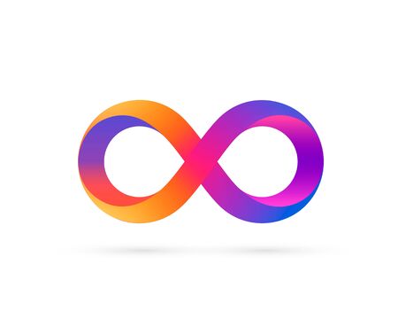 Infinity symbol with color gradient, colored icon. Vector illustrationのイラスト素材