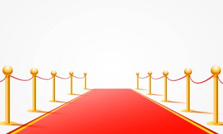 Red event carpet on the white background. Vector illustrationのイラスト素材