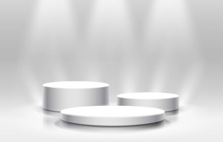 White winners podium for business concepts, Podium objectのイラスト素材