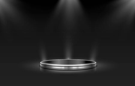 Black winners podium for business concepts, Podium object. Vector illustrationのイラスト素材