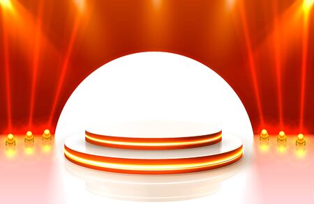 Stage podium with lighting, Stage Podium Scene with for Award Ceremonyのイラスト素材