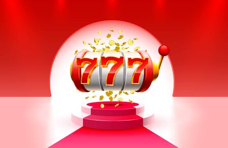 King slots 777 banner casino on the red background.のイラスト素材