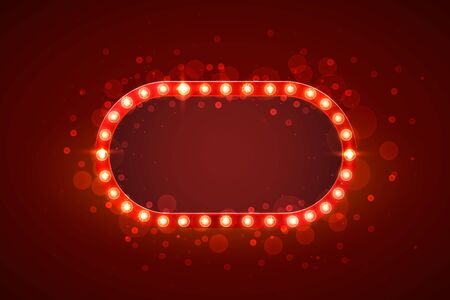 Red frame retro billboard, blank showtime text.のイラスト素材