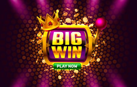 Big Win casino coin, cash machine play now.のイラスト素材