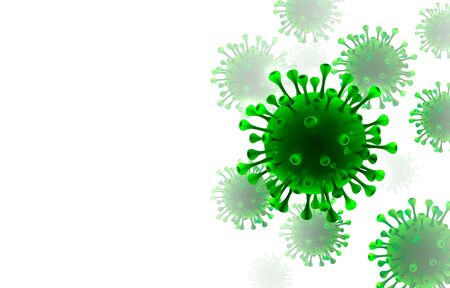 Virus organism danger, biology macro, white background.のイラスト素材