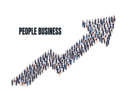 A group of people are getting to business arrow, concept people. Vector illustrationのイラスト素材