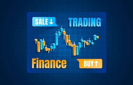 Finance trader graph information, buy and sale broker.のイラスト素材