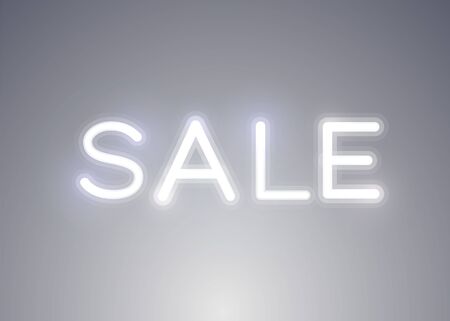 Neon sign, the word Sale on bright background. Discount Background for your design, greeting card, banner.のイラスト素材
