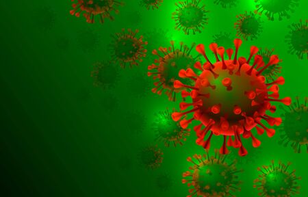 Virus organism danger, biology macro, cover medical.のイラスト素材