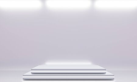 Podium winners for business concepts, scene gray background illustration. 3d renderingの写真素材