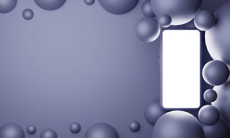 Smartphone mobile screen, technology mobile display light. 3d renderingの写真素材