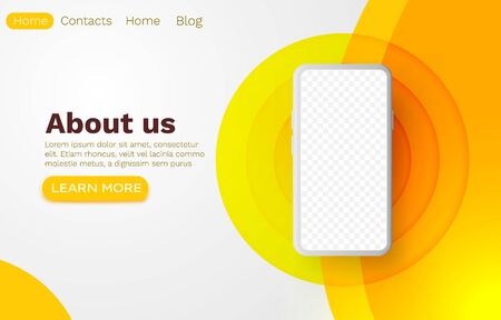 Smartphone mobile product screen, technology mobile display app.のイラスト素材