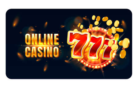 Casino online play now slots golden coins, casino slot sign machine, night jackpot Vegas.のイラスト素材