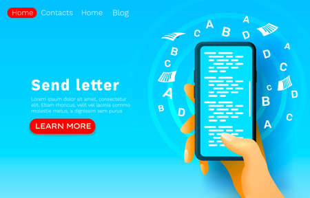 Mobile email message, chat internet, web site banner design. Vectorのイラスト素材