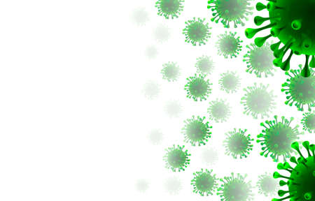 Virus organism danger, biology macro, white background.のイラスト素材